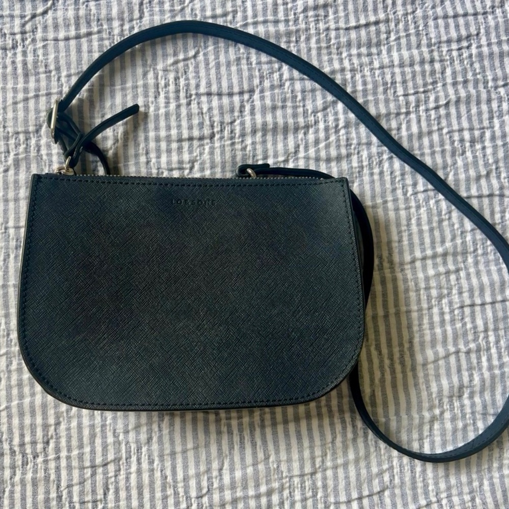 Lo & Sons Waverly 2 Bag Saffiano Leather Navy Silver